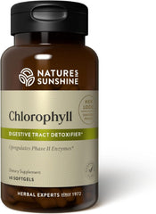 Nature's Sunshine Chlorophyll softgel bottle for daily digestion support.