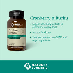 Nature's Sunshine Cranberry and Buchu Concentrate capsules closeup for easy daily dosing