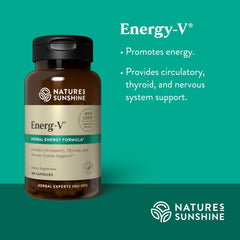 Nature's Sunshine Energ-V capsules in a vial for easy daily use