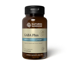 Nature's Sunshine GABA Plus bottle illustrating nervous system support