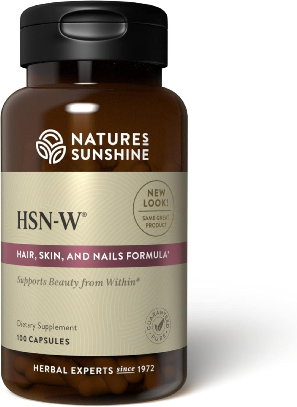 Nature's Sunshine HSN-W bottle-cap close-up shows purity and quality for daily wellness