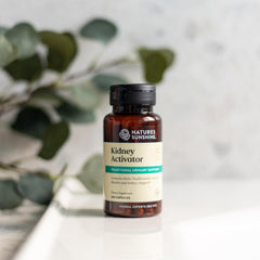 Nature's Sunshine Kidney Activator packaging shows all-natural ingredients and clean labeling.