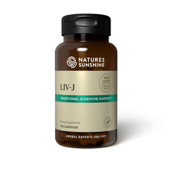 Nature's Sunshine LIV-J bottle capsules for digestive support and liver nourishment.