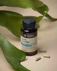 Nature's Sunshine Men's Formula with Lycopene pumpkin seeds close-up—nutritional blend