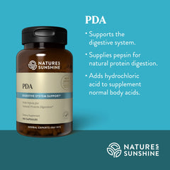 Nature's Sunshine PDA Combination packaging box, emphasizing USA-made manufacturing.