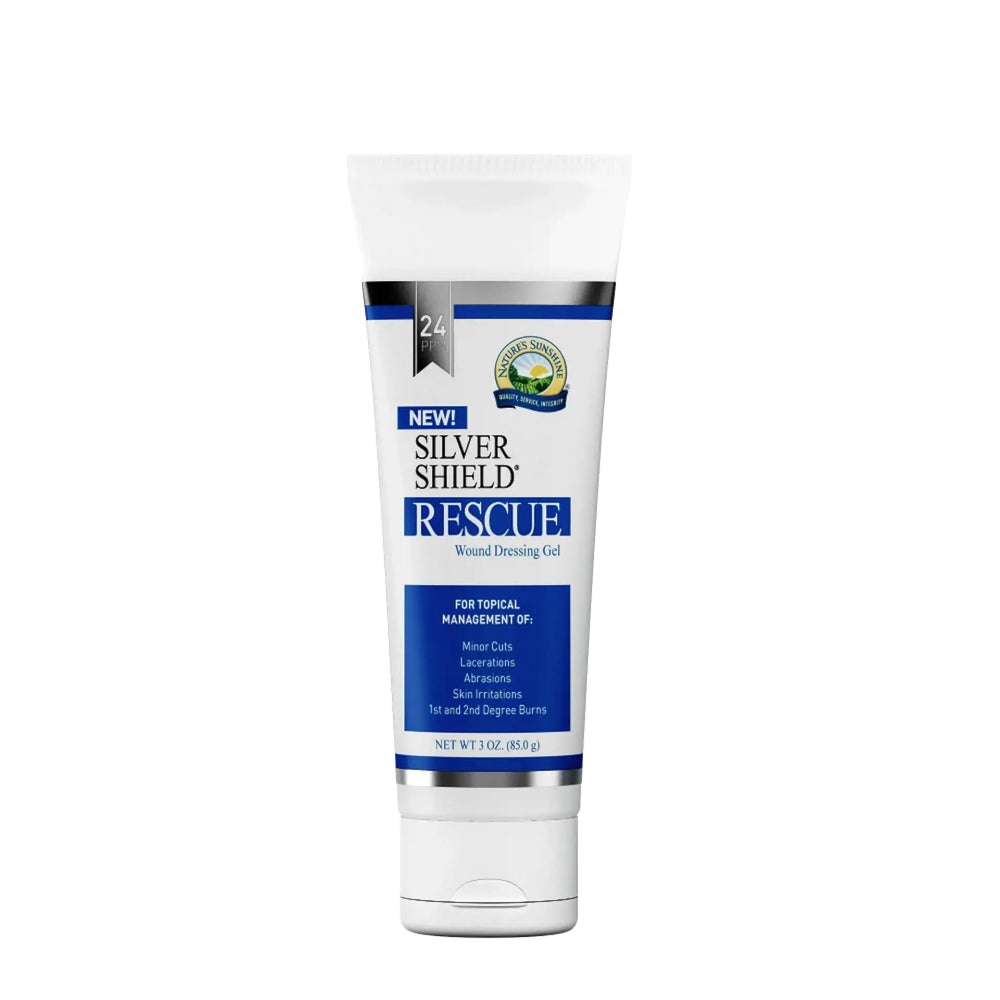 Nature's Sunshine Silver Shield Rescue Gel bottle for everyday skin care.