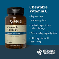 Ingredients list includes calcium ascorbate and rose hips for a natural potency.
