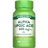 Nature's Truth Alpha Lipoic Acid 600mg bottle with Biotin Optimizer for everyday use.