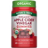 Nature's Truth Apple Cider Vinegar Gummies bottle on shelf, vegan and gluten-free.
