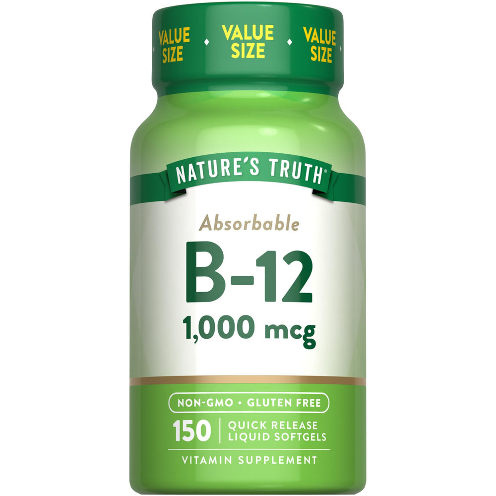 Nature's Truth Vitamin B12 softgel bottle for daily wellness support