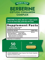 Nature's Truth Berberine-Cinnamon Complex capsules deliver 2,000 mg per serving.