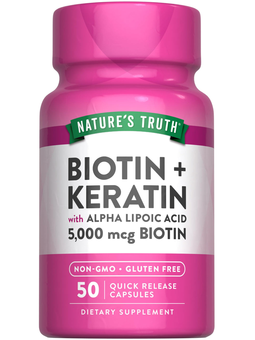 Nature's Truth Biotin 5000 mcg bottle for daily beauty routines.