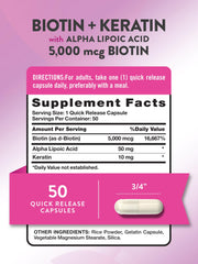 Nature's Truth Biotin 5000 mcg capsules are easy to swallow daily.