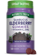 Nature's Truth Black Elderberry Gummies bottle for daily berry-flavored wellness