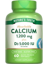 Nature's Truth Calcium 1200mg + D3 softgels bottle front for easy daily supplementation