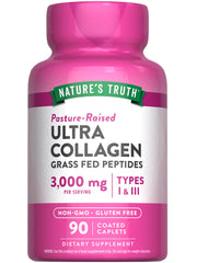 Nature's Truth Collagen Peptides bottle highlighting grass-fed source for daily wellness
