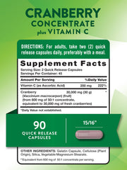 Nature's Truth Cranberry Concentrate capsules close-up for convenient daily intake.