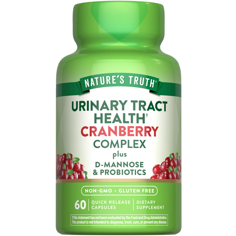 Nature's Truth Cranberry Pills: cápsulas de 60 para apoyo diario del bienestar urinario