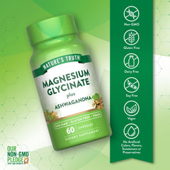 Nature's Truth etiqueta sin gluten y sin OGM, empaque claro.