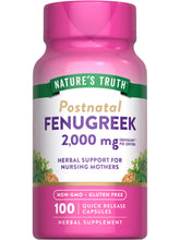 Nature's Truth fenugreek seed capsules bottle for daily wellness