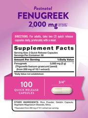 Close-up of Nature's Truth fenugreek packaging highlighting non-GMO and gluten-free