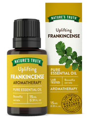 Nature's Truth frankincense essential oil 15 mL bottle for diffusers and calming rituals.