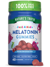Nature's Truth Kids Melatonin Gummy bottle view promotes an easy nightly routine for kids