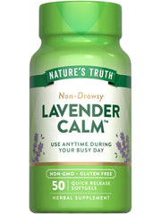 Nature's Truth Lavender Calm Softgels bottle for everyday non-drowsy calm
