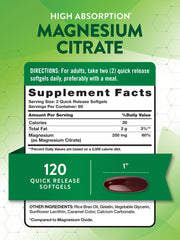 Nature's Truth Magnesium Citrate Softgels bottle label showing non-GMO and gluten-free features