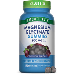 Nature's Truth Magnesium Glycinate Gummies bottle for daily vegan wellness.