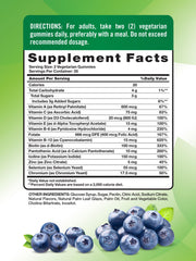 Nature's Truth multivitamin for men gummies bottle back shows ingredients list for daily nutrition