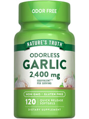 Nature's Truth Odorless Garlic 2400mg softgels front view for daily odor-free routine