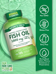 Pouring softgels from the Nature's Truth Omega-3 bottle for daily use.