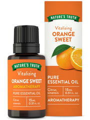 Nature's Truth Orange Sweet Essential Oil bottle provides a pure citrus aroma for diffusion.