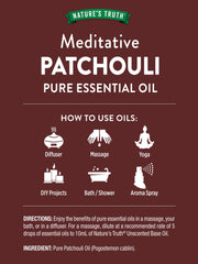 Nature's Truth Patchouli Oil diffuser releasing warm, earthy aroma.