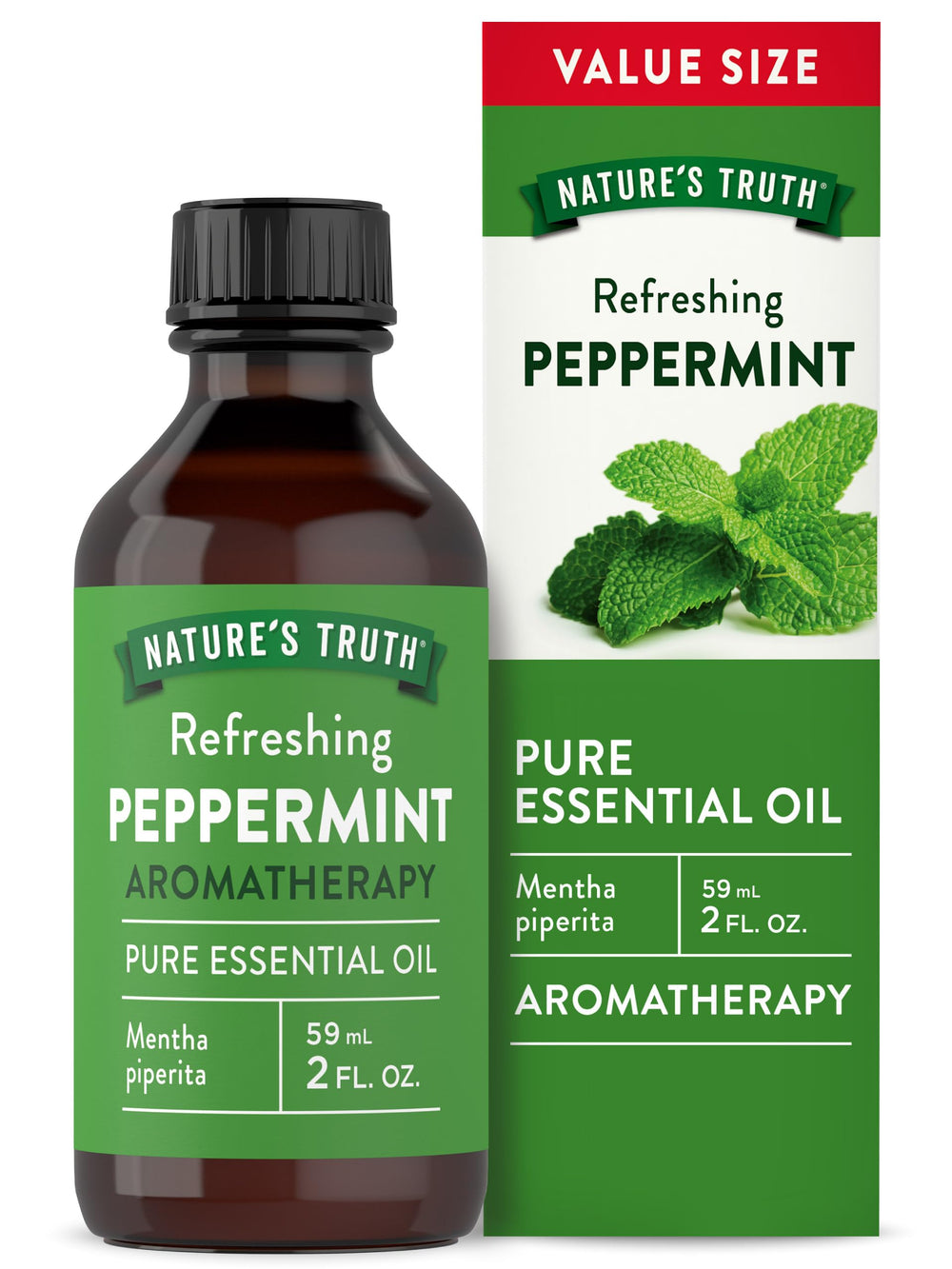 Nature's Truth Peppermint Oil bottle with a clean, refreshing aroma for diffusers.