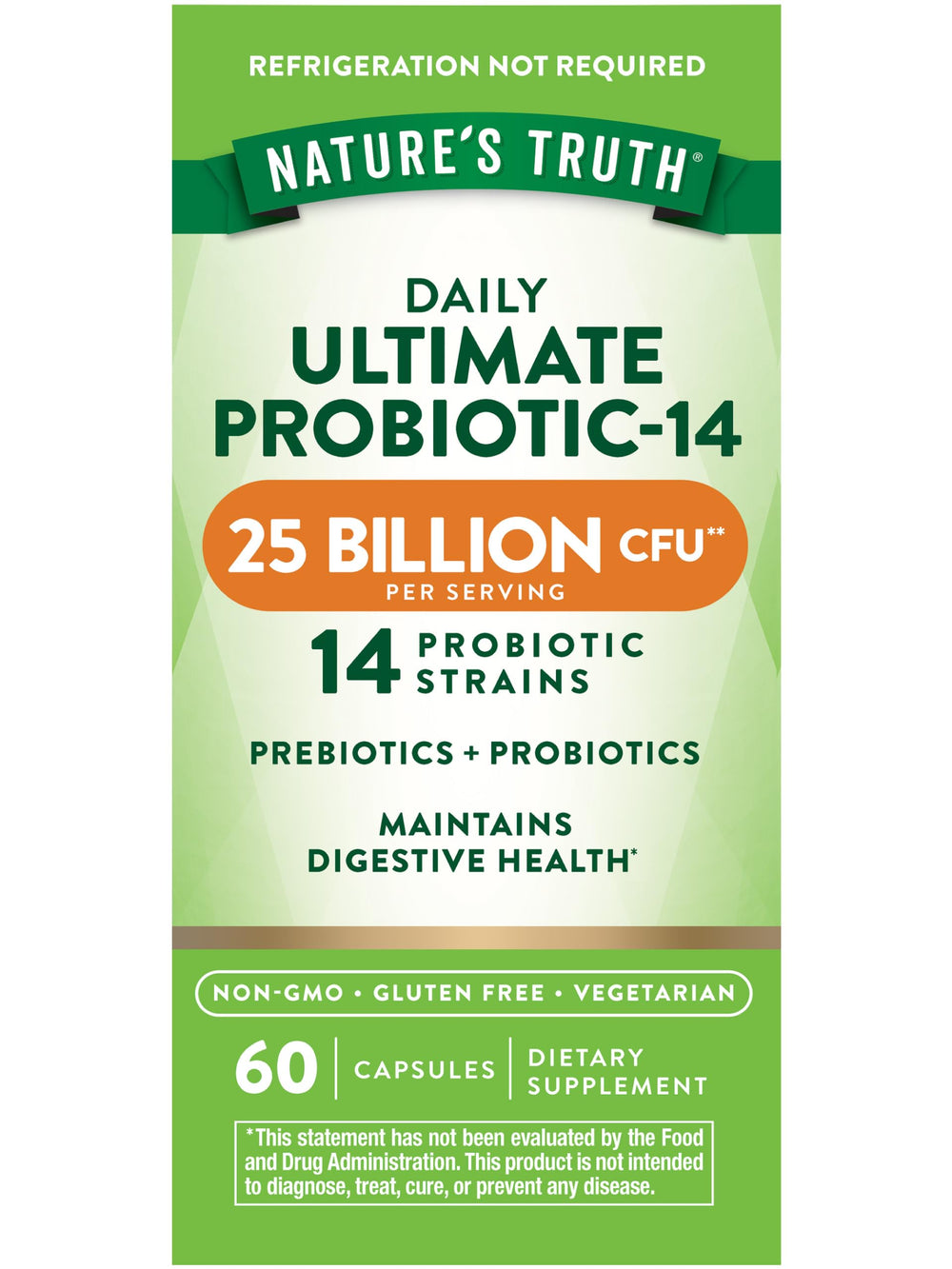Nature's Truth probiotic bottle with 60 capsules for daily gut support.