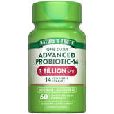 Nature's Truth Probiotics bottle cap showcases daily use details.