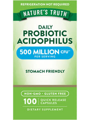 Nature's Truth Probiotics bottle-front with 500 million CFU for daily gut support.
