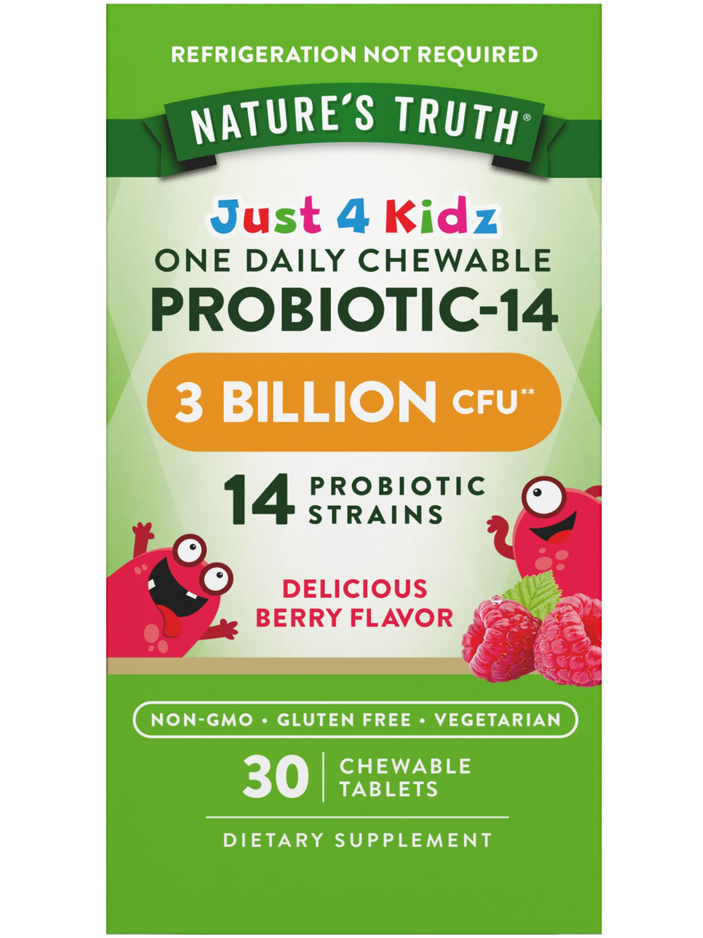 Nature's Truth Probiotics Kids berry chew tablet shown for easy daily use