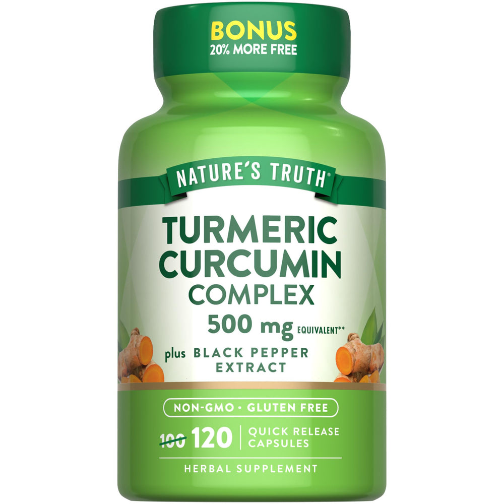 Nature's Truth Turmeric Curcumin 500mg bottle with black pepper extract for daily wellness