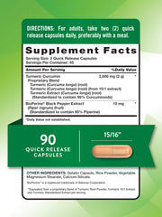 Nature's Truth Turmeric Curcumin capsules closeup with 95% curcuminoids