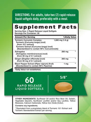 Nature's Truth turmeric-curcumin softgels with ginger and astragalus blend for daily support.