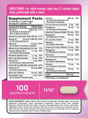Nature's Truth bottle side view highlighting 100 caplets in the container