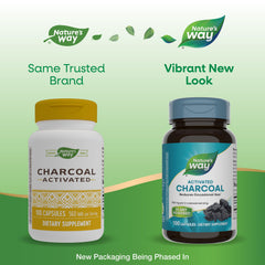 Nature's Way Activated Charcoal two-pack packaging signals value and convenience