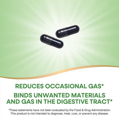 Nature's Way Activated Charcoal packaging shown for travel-friendly bottle.