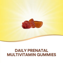 Close-up of Alive Prenatal gummies highlighting strawberry and lemon flavor