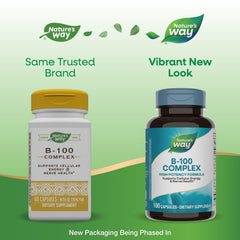 Nature's Way B-100 capsules close-up for easy daily supplementation