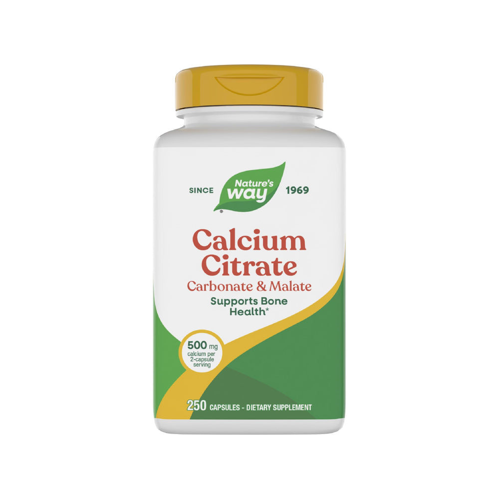 Nature's Way Calcium Citrate bottle front shows bone support focus