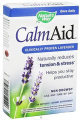 Nature's Way Calm-aid softgels on bottle for gentle calm support during daily activities